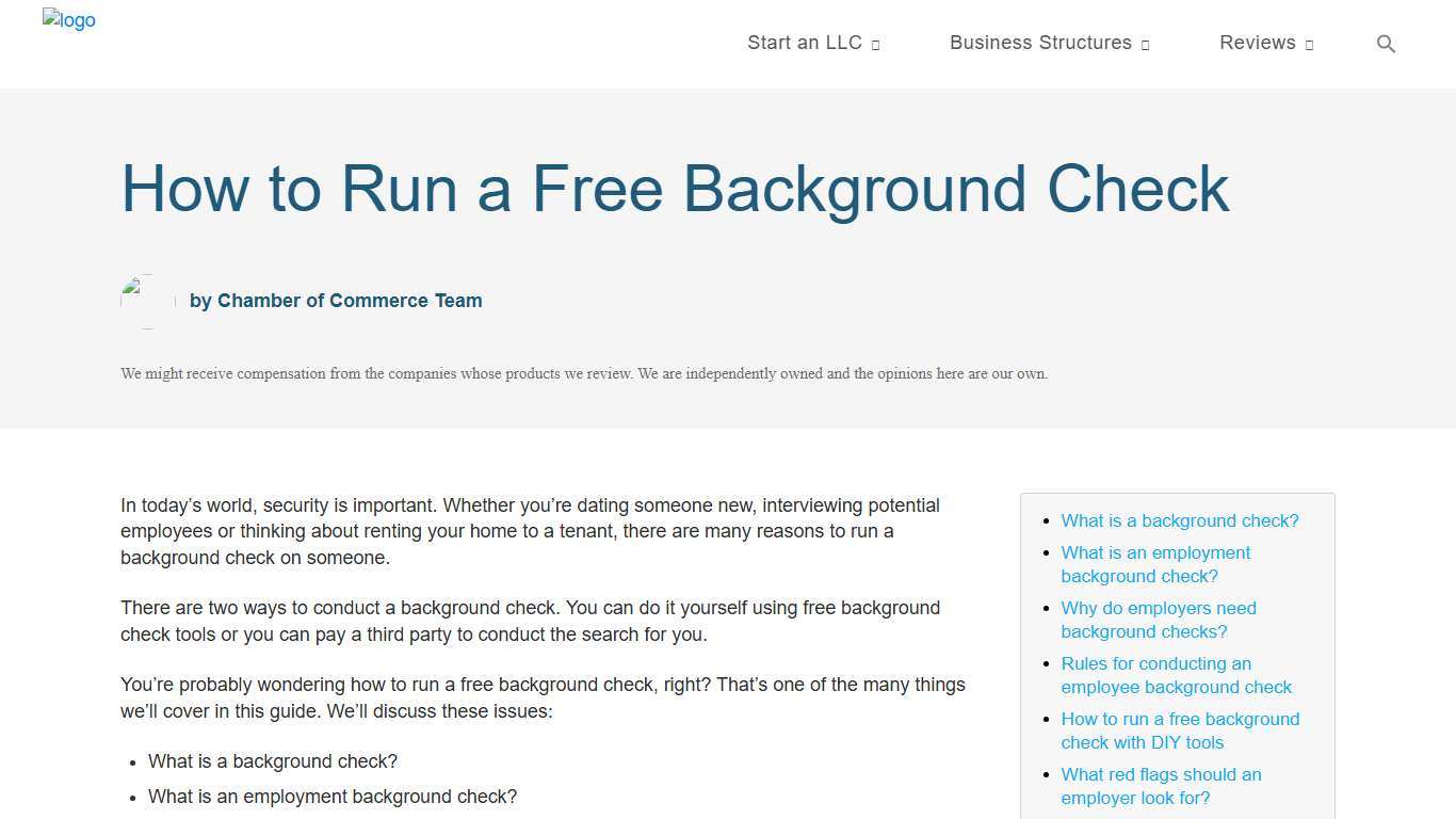 How to Run a Free Background Check - Chamber Of Commerce